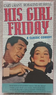 #ad His Girl Friday VHS 1994 Cary Grant Rosalind Russell Ralph Bellamy Comedy Bamp;W $5.99
