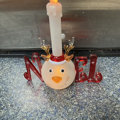 #ad Reindeer Flickering Candle Plastic NOEL Battery W Timer $6.99