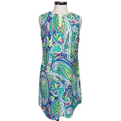 #ad Jude Connally Groovy Retro Psychedelic Strapless Mini Dress Womens Size Large $49.00