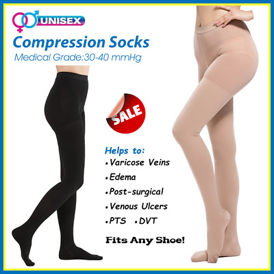 Women 30 40 mmHg Compression Pantyhose Stockings Swelling Varicose Veins Edema $29.44
