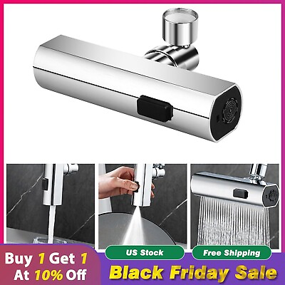 Universal 360° Swivel Extension Faucet Aerator Rotate Extender 3 Water Modes USA $14.95