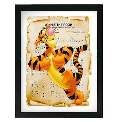 #ad Winnie the Pooh#x27;s Tigger Sheet Music Art Print Color Print Wall Decor Gift $15.95