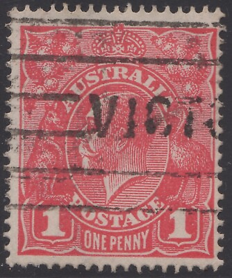 #ad Australia KGV 1d red SW VIII 56 quot;roo#x27;s tongue outquot; used AU $15.99