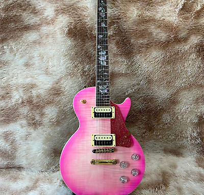 Pink Custom Standard Electric Guitar Flowers fingerboard Inlay High Quality $299.00