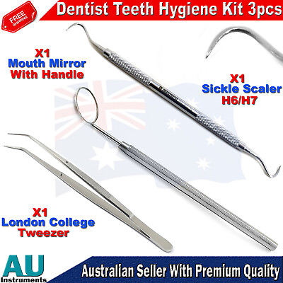 #ad Basic Dental Student Mirror Explorer Plier College Tweezer Teeth Cleaning AU $17.99