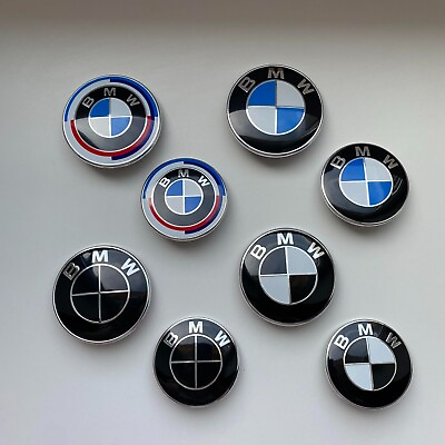 Emblem 82 74mm 78mm Blau Heckklappe schwarz Motorhaube Für BMW 50 Jahre BMW #ad EUR 12.98