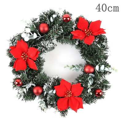 #ad LED Light Up Artificial Xmas Wreath Front Door Christmas Garland Home Decor 16quot; $16.03