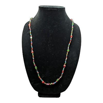 #ad 32quot; Multicolored Strung Bead Necklace $7.00
