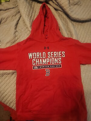 #ad cold gear boston world series champians 2018 red hoodie $30.00