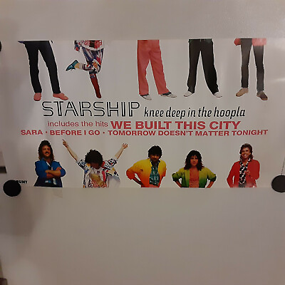 #ad Starship Promo Banner Poster 12quot; x 23 1 2quot; 1985 RCA We Built This City $8.00