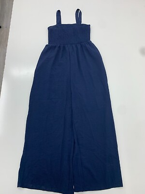 #ad Womens Navy Blue Sleeveless Jumpsuit Size Medium $14.00