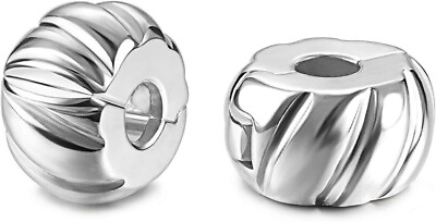 Authentic 2Pc Clip Lock Spacer Stopper Charm Bead Suits Pandora Bracelet NEW USA #ad $13.49