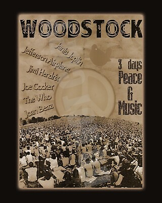 #ad Woodstock Festival Poster 3 Days Peace amp; Music THE WHO Joblin 8x10 Photo $11.99