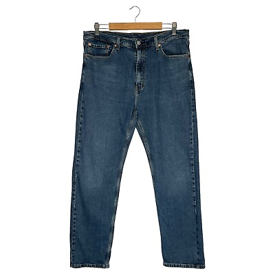 #ad Levis Jeans Mens 505 38X32 Straight Leg Regular Medium Wash Denim Classic Blue $21.99