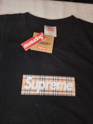 #ad Classic Burberry X Supreme Collaboration T Shirt Size Medium $60.00