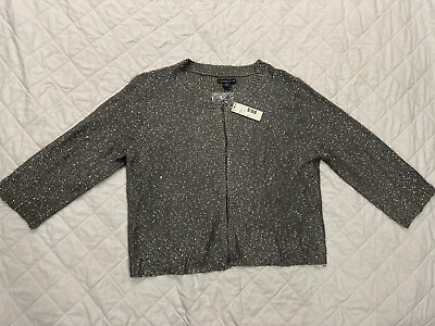#ad Covington NWT Size L Womens Missy Sequin Boucle Jacket Gray H $13.00