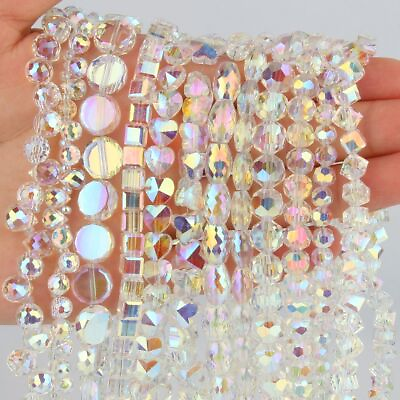 Shiny Crystal AB Color Beads Heart Cube Butterfly Shaped Loose Spacer Bead 30pcs $14.51
