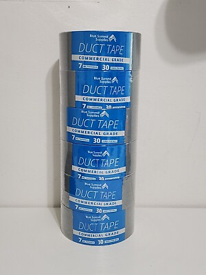 #ad 6 Rolls Silver Duct Tape 2quot;x 30 Yards Esch. 7 Mil Comercial Grade. New $24.99
