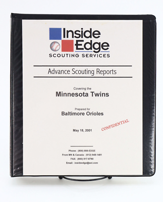 #ad Original Inside Edge 2001 Minnesota Twins Advanced Scouting Report By Orioles $99.99