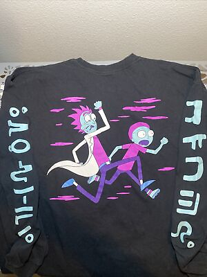 #ad XXL Rick And Morty Black Long Sleeve Shirt Graphic Tee 25 30 $15.00