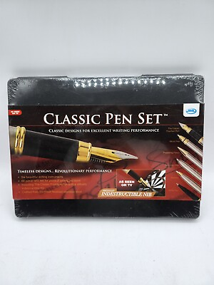#ad Classic Silver Pen Set Iridium NIB Fountain Pen Micro Pen Gift Set $20.00