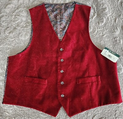 #ad Ralph Lauren Polo Mens Vest Waistcoat XL New With Tags $89.29