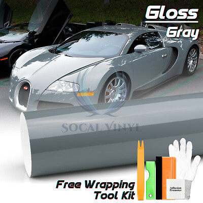 #ad Gloss Glossy Nardo Gray Car Vinyl Wrap Sticker Decal Sheet Film DIY Air Release $228.88