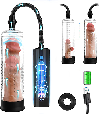 #ad Vacuum Penis Pump for Male ED Enhancement Erectile Enlargement Penis Enlarger BG $20.97