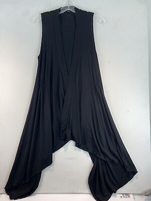 #ad Twenty One Open Front Black Draped Cardigan Vest Size Medium 853 $15.99