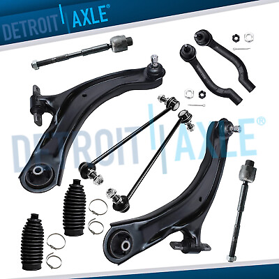 #ad 10pc Front Lower Control Arms Kits Tie Rods Sway Bar for 2008 2013 Nissan Rogue $99.80