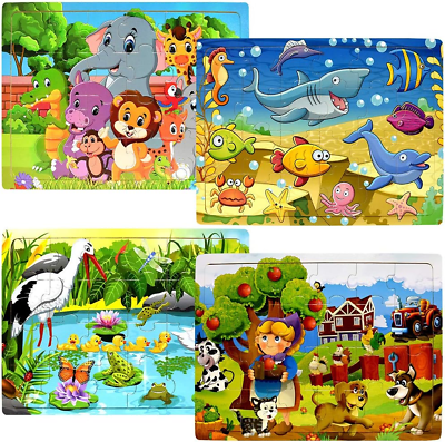 #ad Wooden Puzzles for Kids Ages 3 5 2 4 Puzzle for Toddlers 24 Piece Preschool Ki $12.07