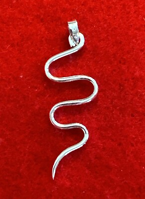 #ad Estate Sterling Silver Squiggle Snake Pendant 925 $25.00