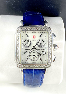 Women#x27;s Diamond Michele Chronograph Deco Watch in Excellent Cond $395.00