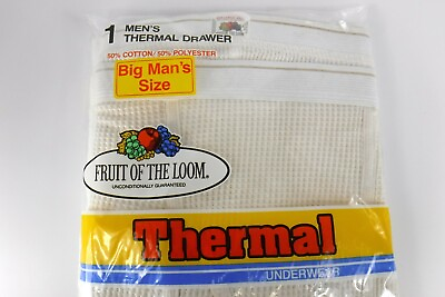 1983 Fruit of The Loom 1 Pack Mens Thermal Underwear Pants 3XL 50 52 NOS $14.99