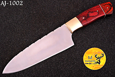 #ad CUSTOM MADE FORGED CARBON STEEL CHEF KNIFE KITCHEN CUTLERY WOOD HANDLE 1002 $24.99