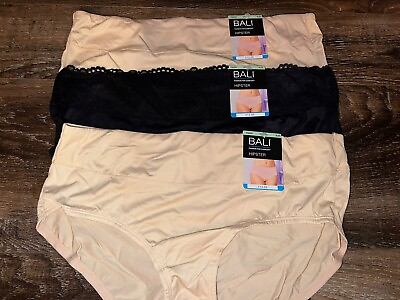 #ad Bali 3 Pair Womens Hipster Underwear Panties Nylon Blend XL 8 $24.02