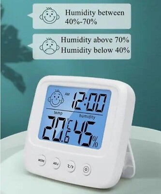 #ad Thermometer Indoor Digital LCD Hygrometer Temperature Humidity Meter Alarm Clock $7.61