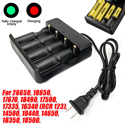 #ad Smart Battery Charger 4 Slot for 3.7V Li ion Lithium Rechargeable Batteries HOT $7.99