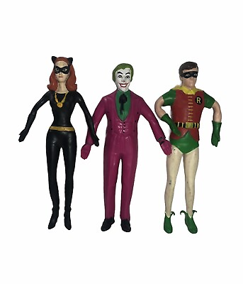#ad DC Comics Bendable Poseable Robin Joker amp; Bat Girl Action Figures set of 3 C $15.00