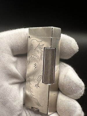 #ad Antique 900 Silver Dunhill Rollalite Lighter $809.10
