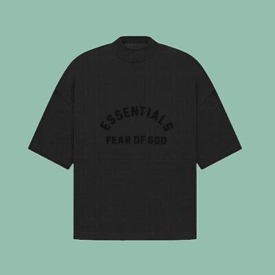 Fear Of God Essentials Short Sleeve Tee Jet Black Sizes L XL $46.99