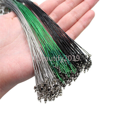 100PCS Stainless Steel Fishing Wire Leader Rigs Anti Bite Wire Leaders $10.56