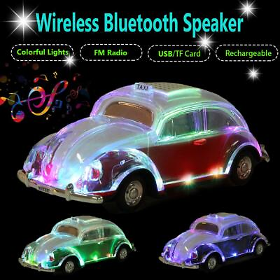 #ad Volkswagen Beetle Red Speaker BT Indoor Outdoor Portable USB PORT AUX INPUT $23.49