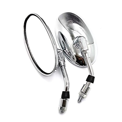 #ad Chrome Motorcycle Rearview Mirror Side Mirrors Universal 10mm Cafe Racer Offroad $23.99