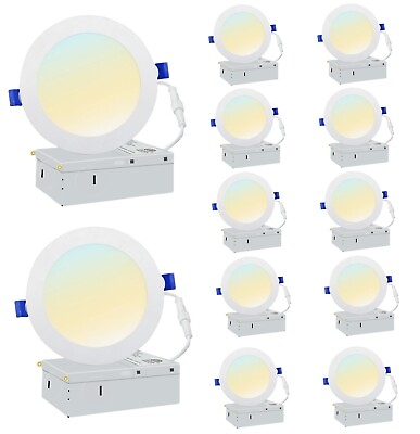 #ad 6 12 24 Pack 6quot; Inch Ultra Thin LED Recessed Ceiling Lights with Junction Box $150.80