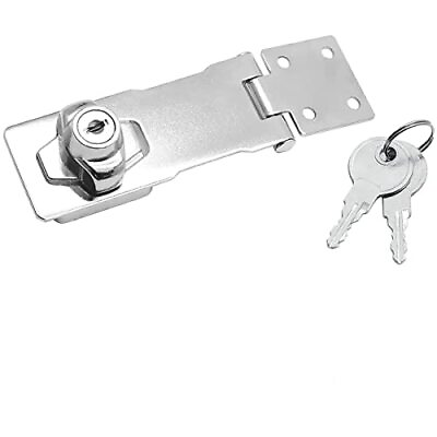 #ad 4 Inch Keyed Hasp Locks Keyed Alike Twist Knob Keyed Locking Hasp Metal Cat... $16.76