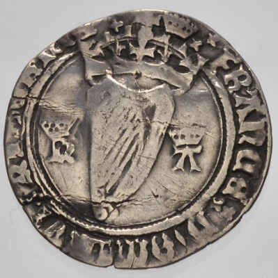#ad 1534 5 Henry VIII Groat Ireland Anne Boleyn mm Crown Spink 6472 $850.00