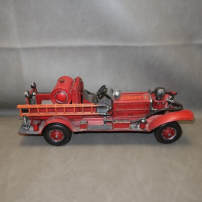 #ad 15quot; Antique Reproduction So Prairie Dept Red Metal Retro Fire Truck Firetruck $50.33