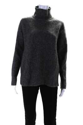 Theory Womens Wool Knit Turtleneck Long Sleeve Sweater Top Charcoal Gray Size P $52.45