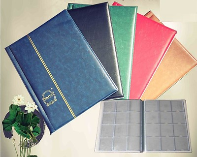 #ad 10 Pages Coin Stock Book 120 Pocket Album for 2x2 Paper Flip Holders Storage $12.99